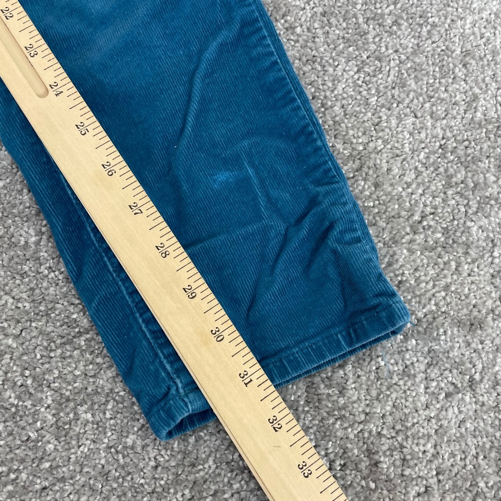 Prana Corduroy Pants Womens 10 Teal Blue Straight Tapered - Picture 11 of 12